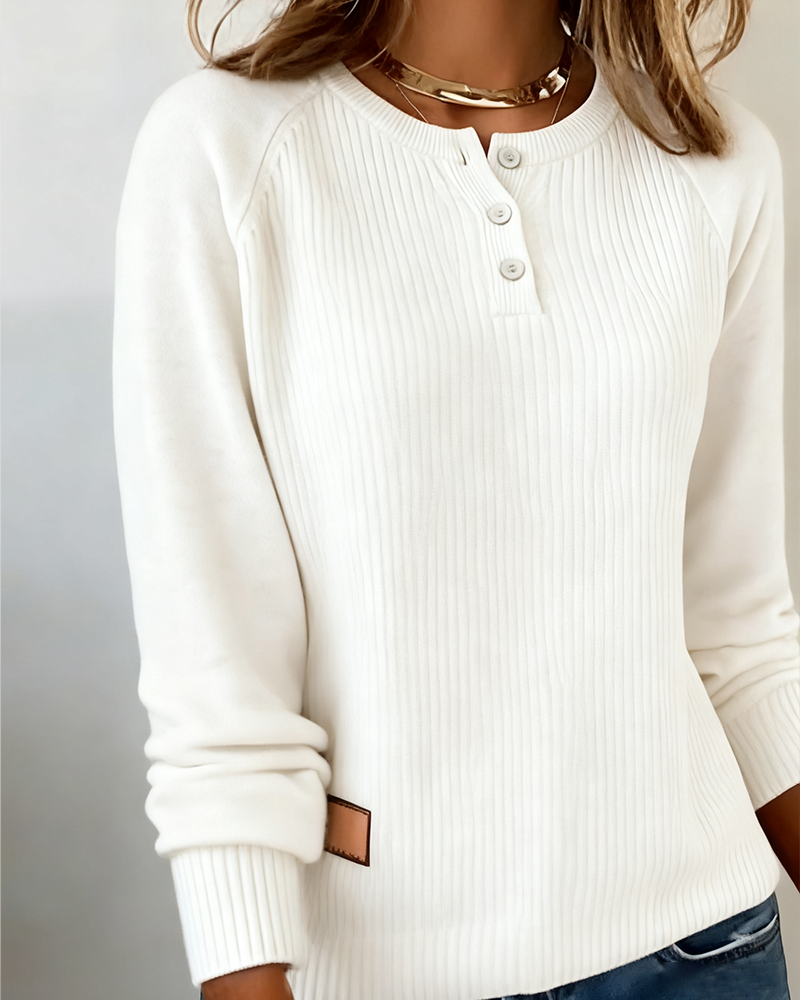 VALEN PARIS™| Pull Élégant Bouton Manche Raglan
