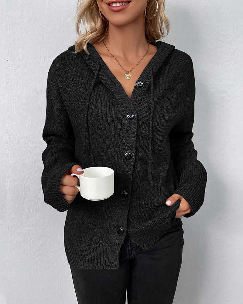 VALEN PARIS™| Cardigan en jersey à capuche à lacets
