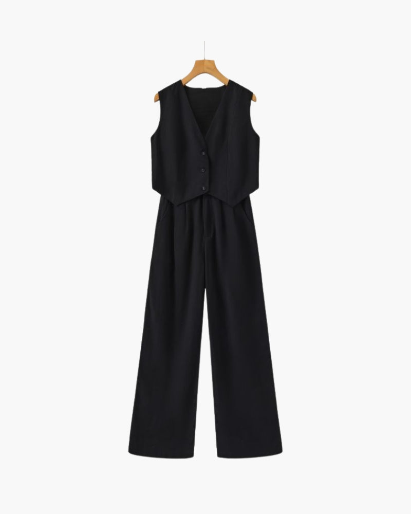 VALEN PARIS™|Classy Lady - Ensemble deux pièces en lin