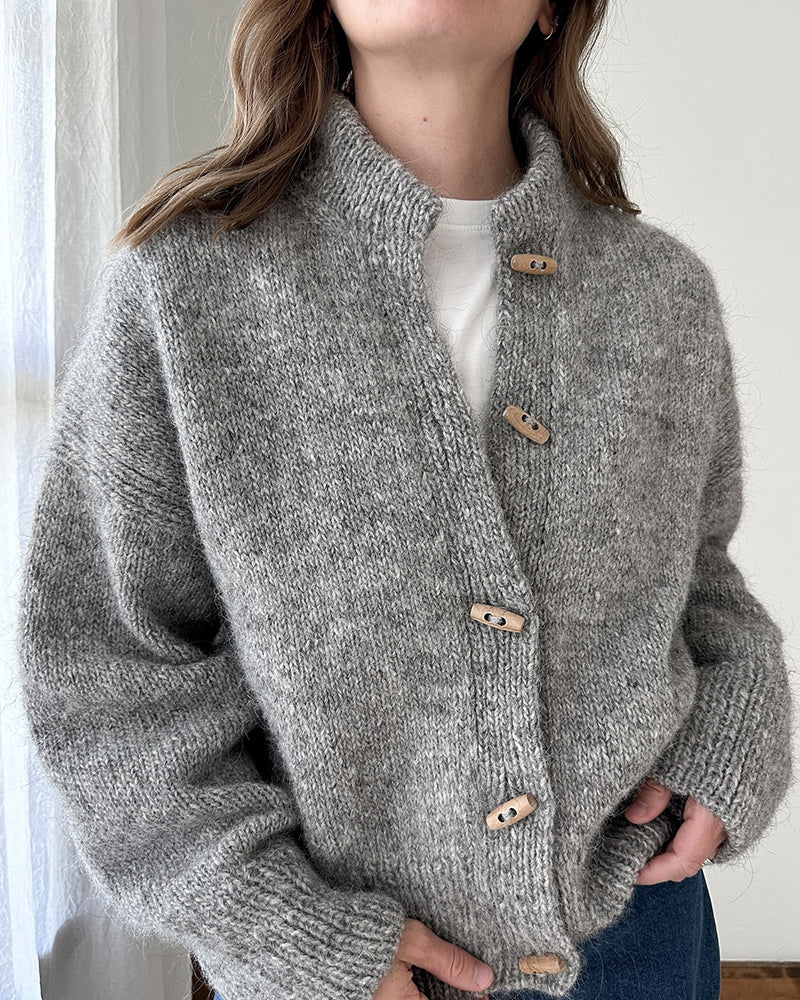 VALEN PARIS™| Cardigan uni à col montant et boutons en corne