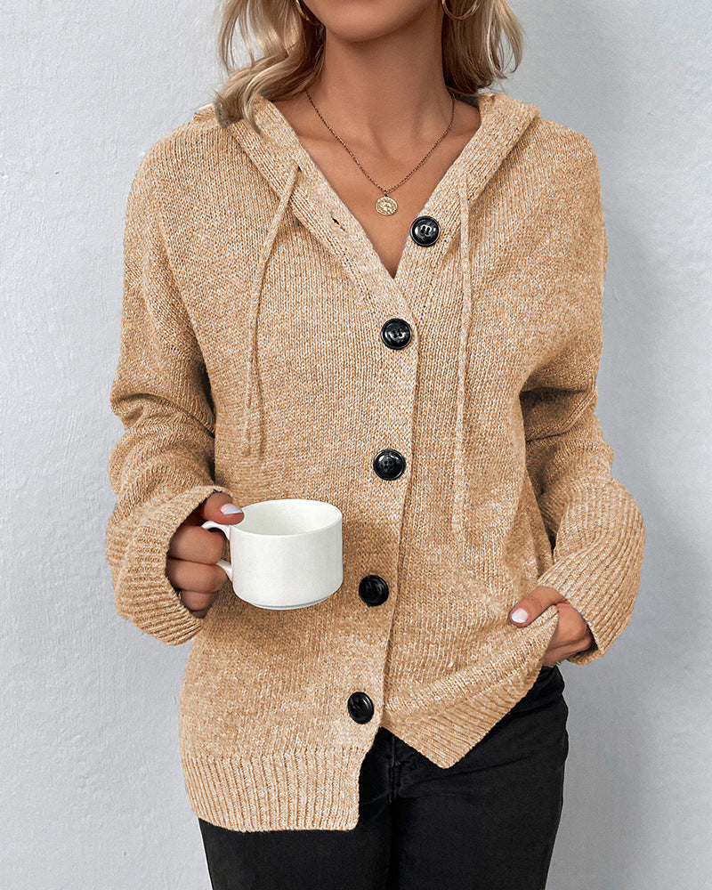 VALEN PARIS™| Cardigan en jersey à capuche à lacets
