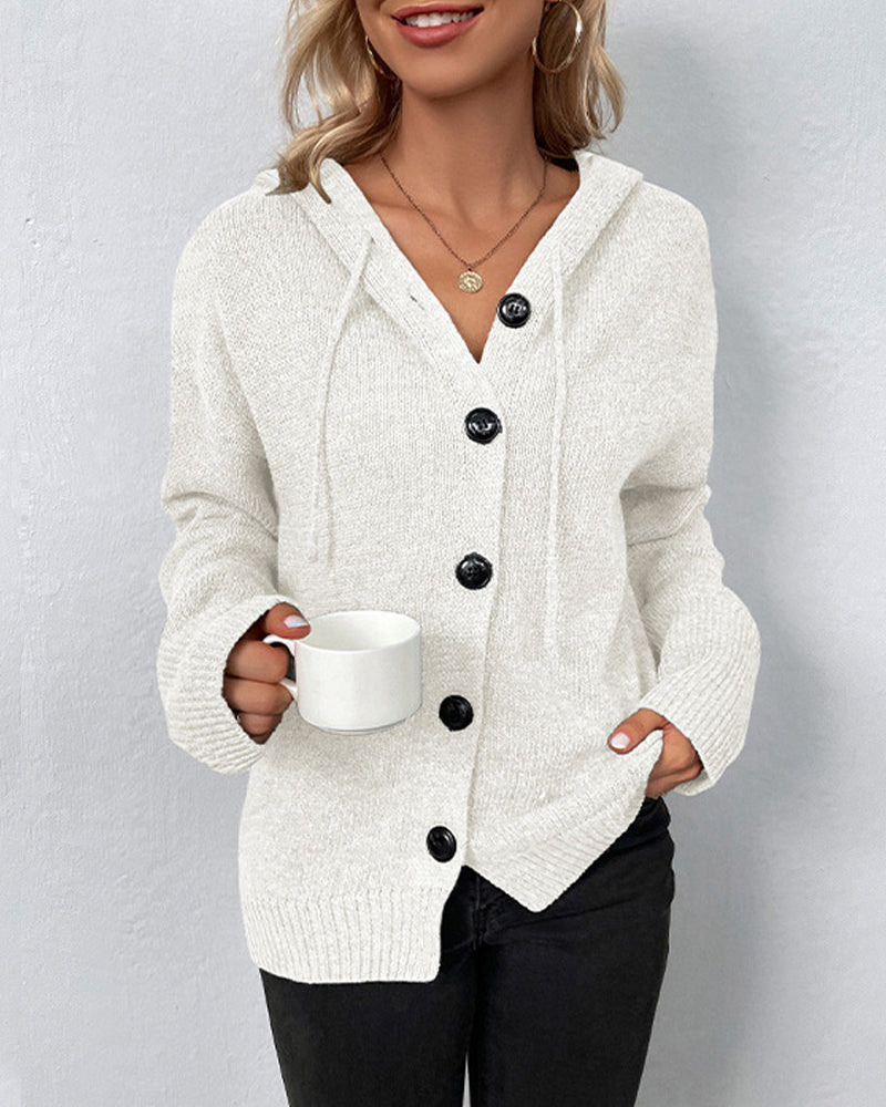 VALEN PARIS™| Cardigan en jersey à capuche à lacets