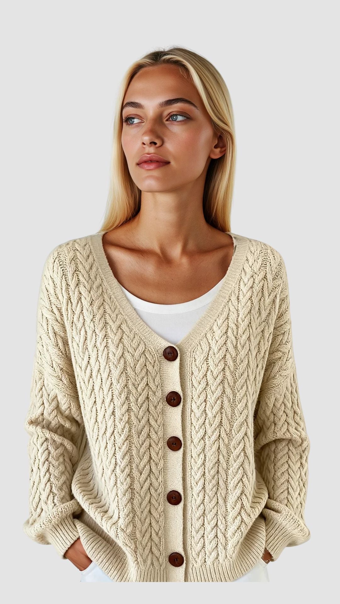 VALEN PARIS™| Gilet À Grosses Mailles À Manches Longues