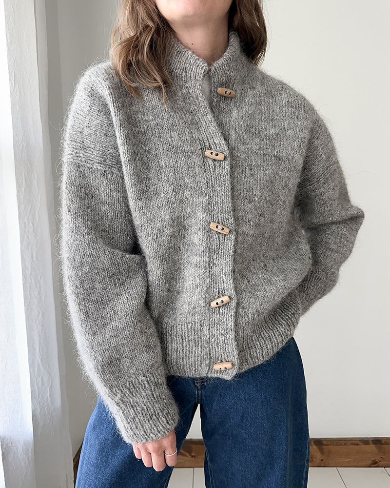 VALEN PARIS™| Cardigan uni à col montant et boutons en corne
